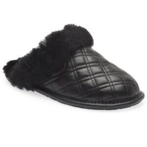 NWT UGG Scuffette II Quilted Genuine‎ Shearling Slipper ~ Black